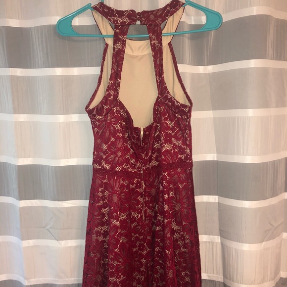 Crystal Doll Red Floral Lace Dress - Picture 2 of 4